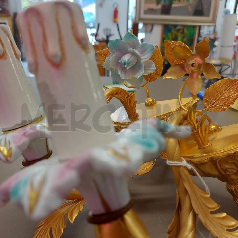 APPLIQUE F.B.A.I. PZ.2 DORATI LAVORATI CON FIORE CERAMICA  | Mercatino dell'Usato Salerno 3