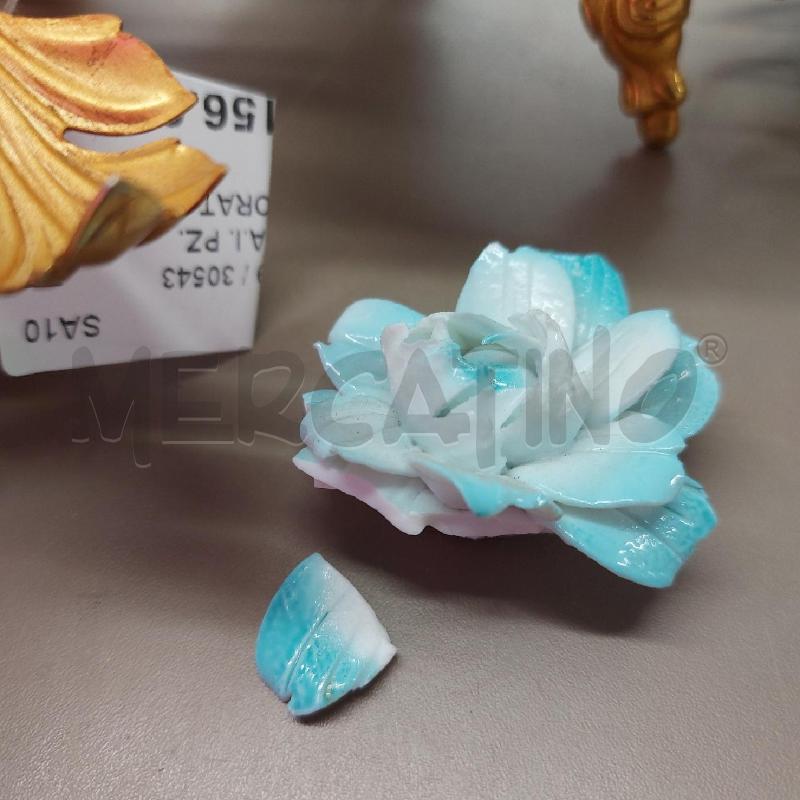APPLIQUE F.B.A.I. PZ.2 DORATI LAVORATI CON FIORE CERAMICA  | Mercatino dell'Usato Salerno 4