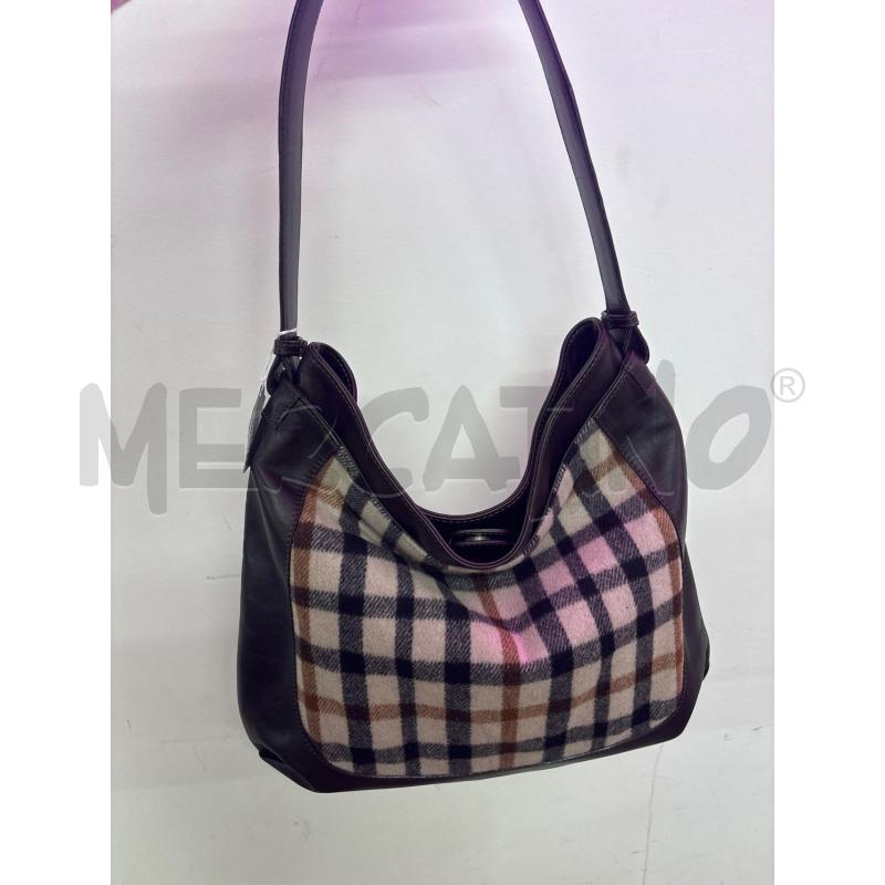 BORSA DONNA DAKS PELLE MARRONE FANTASIA QUADRI | Mercatino dell'Usato Salerno 1