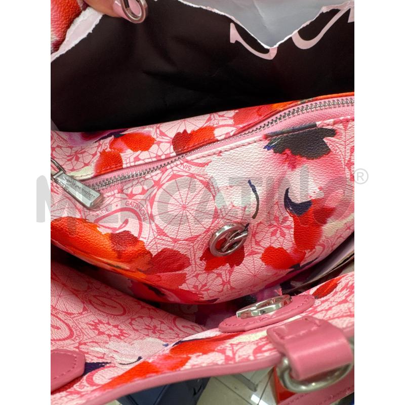 BORSA DONNA GATTINNI FUCSIA FIORI DOUBLE FACE  | Mercatino dell'Usato Salerno 3