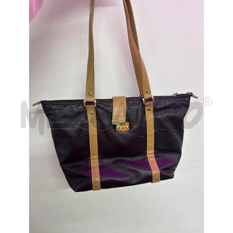 BORSA DONNA PICARD PELLE NERA BEIGE  | Mercatino dell'Usato Salerno 1