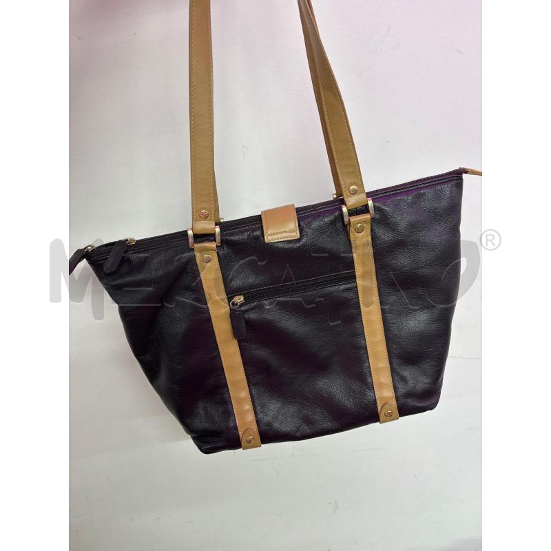 BORSA DONNA PICARD PELLE NERA BEIGE  | Mercatino dell'Usato Salerno 2