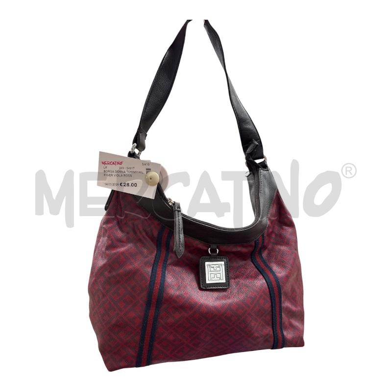 BORSA DONNA TOMMY HILFIGER VIOLA ROSSA MARROE  | Mercatino dell'Usato Salerno 1