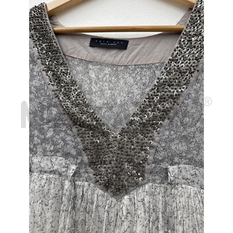 CAFTANO DONNA TWIN SET BALZE GRIGIO APPLICAZIONI SCOLLO V  | Mercatino dell'Usato Salerno 2