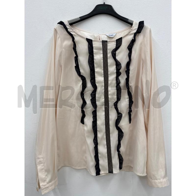 CAMICIA DONNA LIUJO PANNA PIZZO STRISCE  | Mercatino dell'Usato Salerno 1