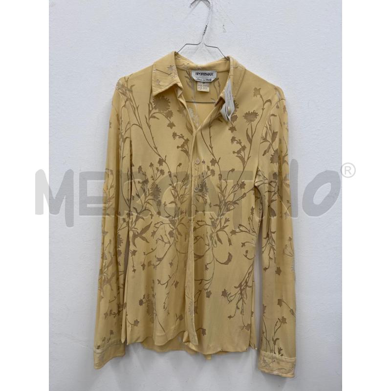 CAMICIA DONNA SPORTMAX OCRA FIORI VELATA | Mercatino dell'Usato Salerno 1