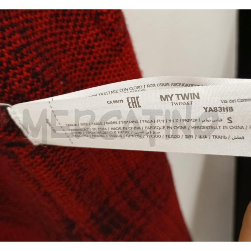 CARDIGAN DONNA TWINSET ROSSO  NERO SCOZZESE MISTO LANA  | Mercatino dell'Usato Salerno 4