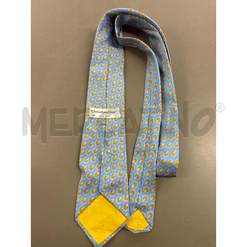 CRAVATTA CHRISTIAN DIORI CELESTE BEIGE  | Mercatino dell'Usato Salerno 3