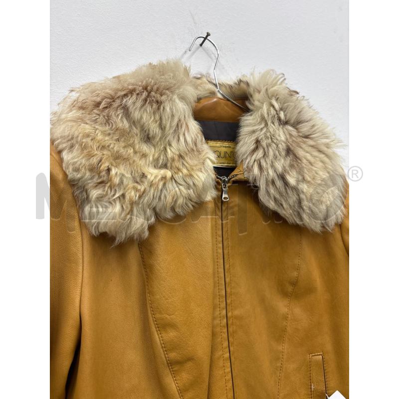 GIACCA DONNA VERA PELLE CAMMELLO COLLO MONTONE   | Mercatino dell'Usato Salerno 2