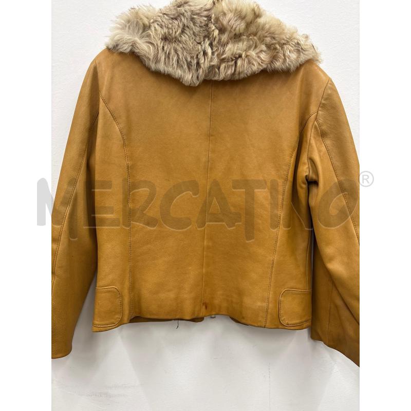 GIACCA DONNA VERA PELLE CAMMELLO COLLO MONTONE   | Mercatino dell'Usato Salerno 3