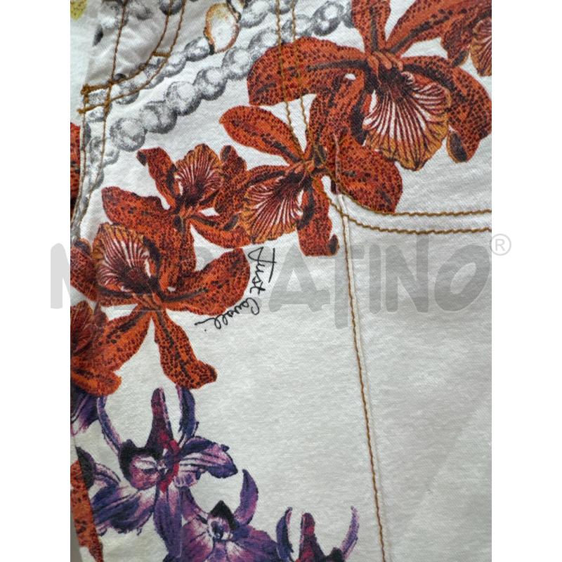 JEANS DONNA JUST CAVALLI BIANCO STAMPE COLORATE FIORI  | Mercatino dell'Usato Salerno 3