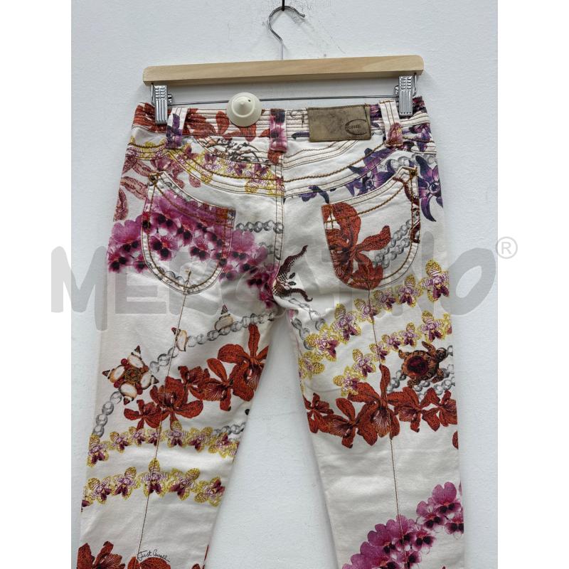 JEANS DONNA JUST CAVALLI BIANCO STAMPE COLORATE FIORI  | Mercatino dell'Usato Salerno 4