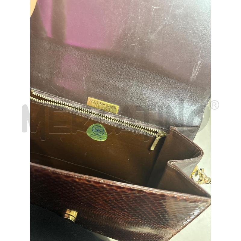 POCHETTE PELLETTERIE SALVATI MARRONE  | Mercatino dell'Usato Salerno 4