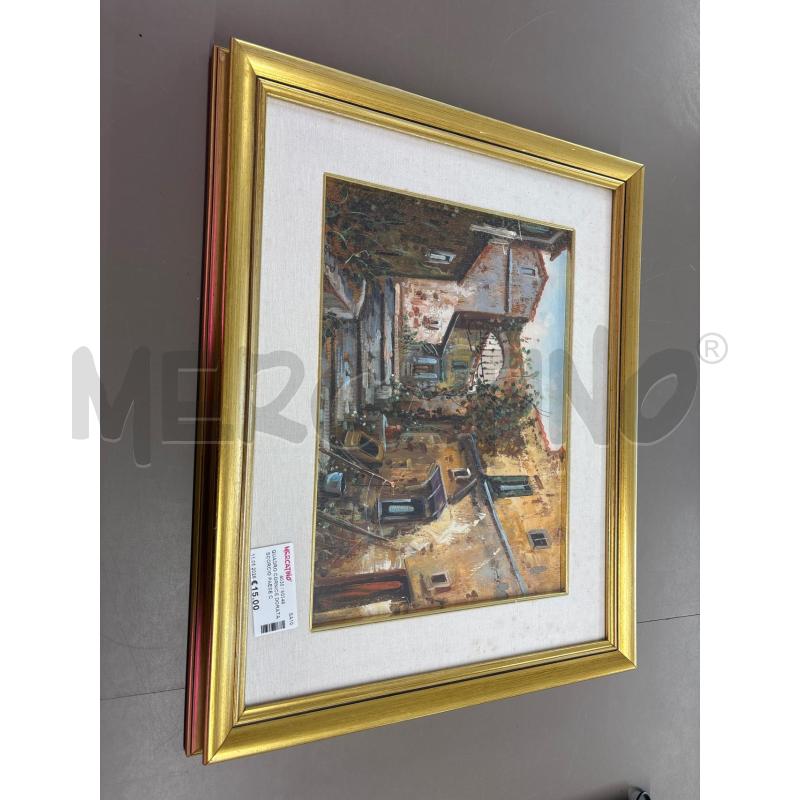 QUADRO CORNICE DORATA SCORCIO PAESE CON SCALINATA | Mercatino dell'Usato Salerno 1