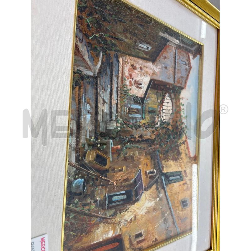 QUADRO CORNICE DORATA SCORCIO PAESE CON SCALINATA | Mercatino dell'Usato Salerno 2