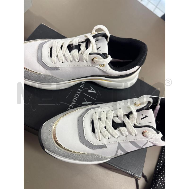SCARPE DONNA ARMANI EXCHANGE BIANCHE NERE DORATE | Mercatino dell'Usato Salerno 2