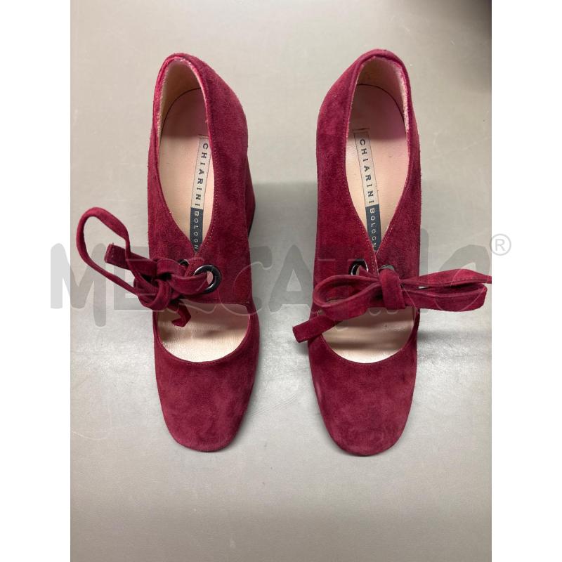 SCARPE DONNA CHIARINI BOLOGNA ROSSE CAMOSCIO TACCO LARGO | Mercatino dell'Usato Salerno 1