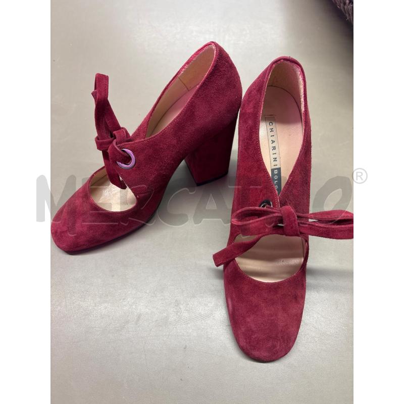 SCARPE DONNA CHIARINI BOLOGNA ROSSE CAMOSCIO TACCO LARGO | Mercatino dell'Usato Salerno 2