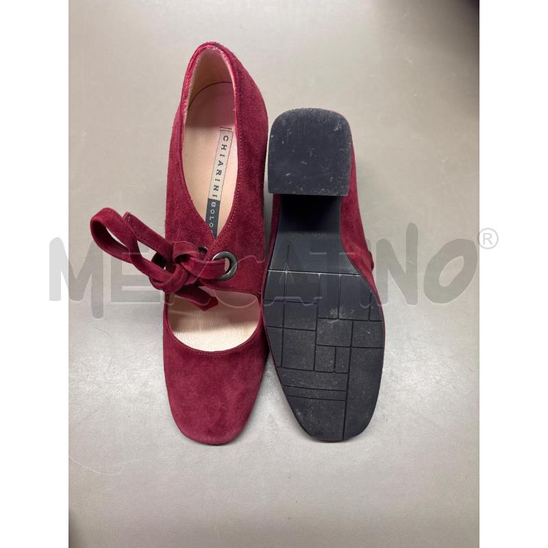 SCARPE DONNA CHIARINI BOLOGNA ROSSE CAMOSCIO TACCO LARGO | Mercatino dell'Usato Salerno 3