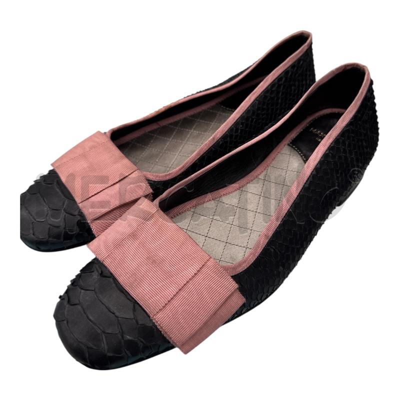SCARPE DONNA MAX VERRE NERE COCCO BORDO FASCIA ROSA | Mercatino dell'Usato Salerno 1