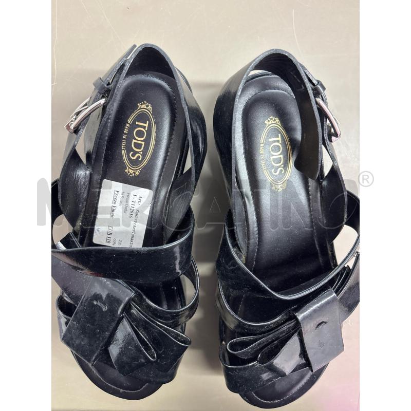 SCARPE DONNA TOD'S NERE SANDALO ZEPPA VERNICE | Mercatino dell'Usato Salerno 2