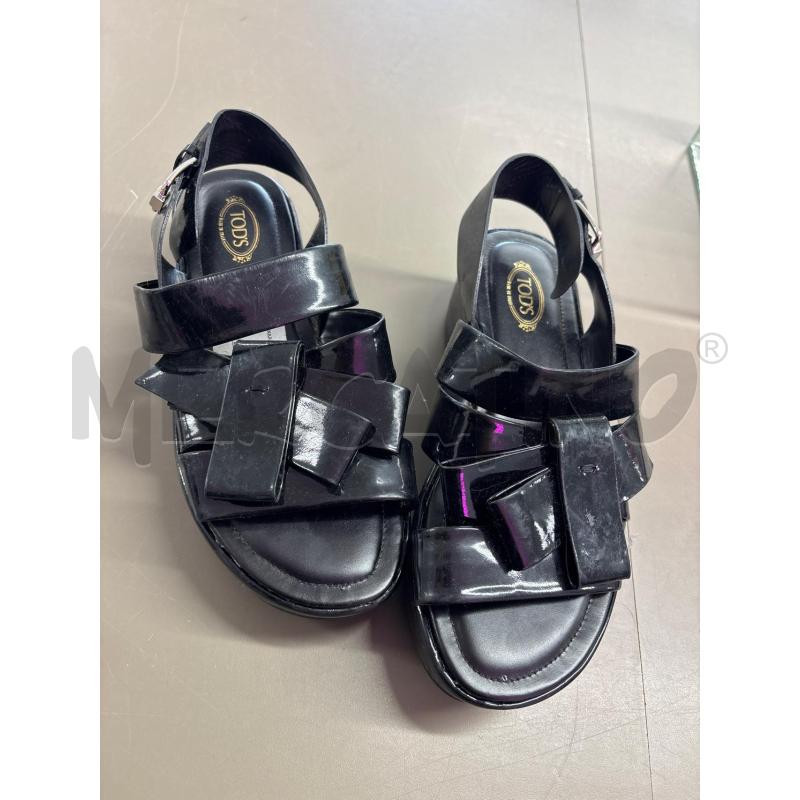 SCARPE DONNA TOD'S NERE SANDALO ZEPPA VERNICE | Mercatino dell'Usato Salerno 4