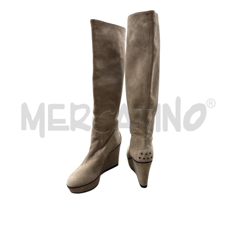 STIVALI DONNA TOD S CAMOSCIO BEIGE ZEPPA | Mercatino dell'Usato Salerno 1