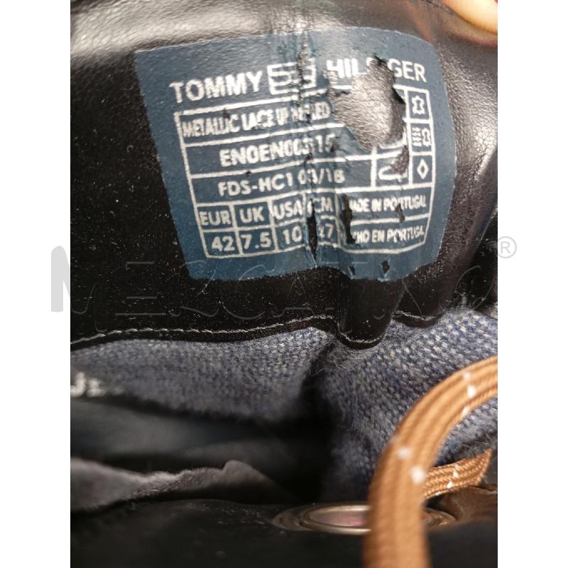 STIVALI DONNA TOMMY HILFIGER NERI TACCO LACCI MARRONI | Mercatino dell'Usato Salerno 5