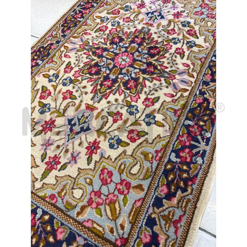 TAPPETO PERSIANO 150X88CM DA RIVEDERE BEIGE BLU FIORI ROSA CELESTI | Mercatino dell'Usato Salerno 2