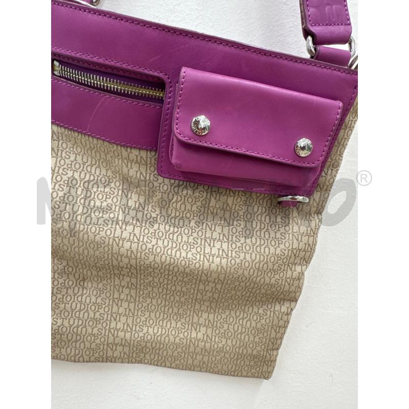 TRACOLLA DONNA STUDIO POLLONI BEIGE FUCSIA LOGGATA  | Mercatino dell'Usato Salerno 2