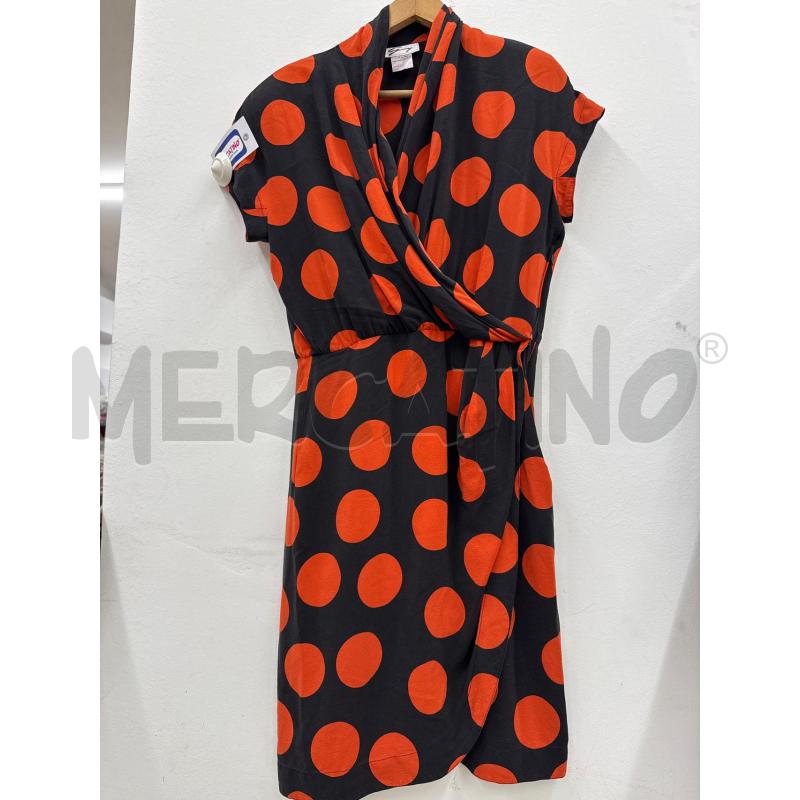 VESTITO DONNA GY SETA NERO POIT ARANCIONI  | Mercatino dell'Usato Salerno 1