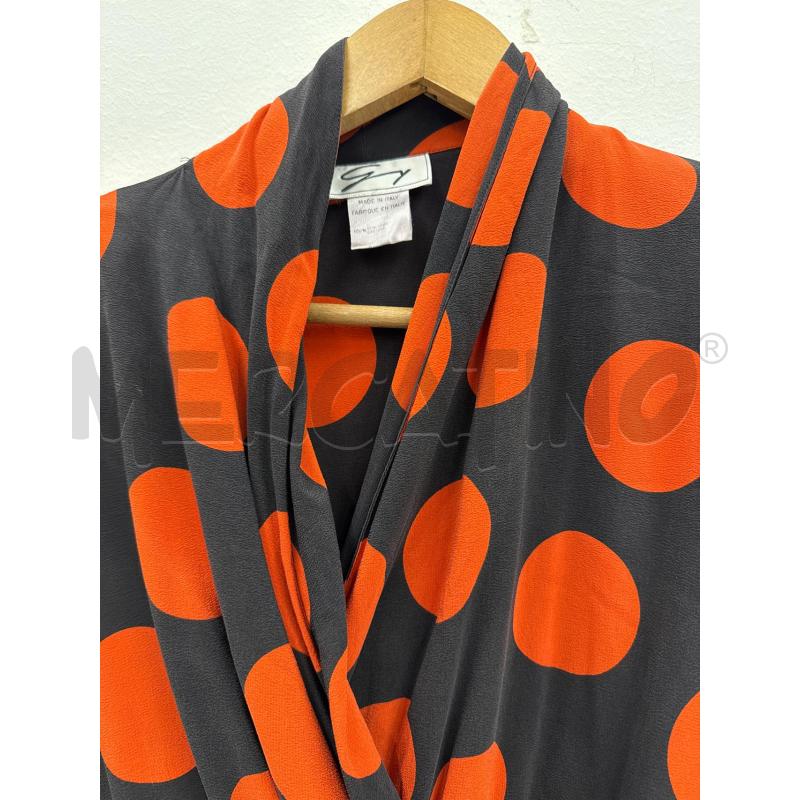 VESTITO DONNA GY SETA NERO POIT ARANCIONI  | Mercatino dell'Usato Salerno 2