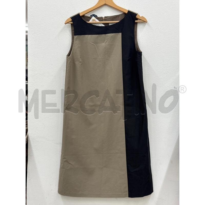VESTITO DONNA INTREND BEIGE FASCIA NERA GIROMANICHE  | Mercatino dell'Usato Salerno 1
