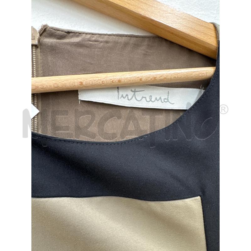 VESTITO DONNA INTREND BEIGE FASCIA NERA GIROMANICHE  | Mercatino dell'Usato Salerno 2