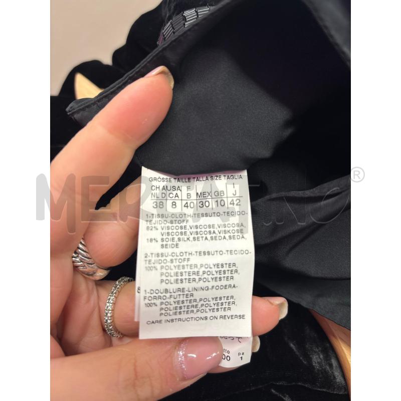 VESTITO DONNA NERO VELLUTO CINTURA PERLINE FIOCCO | Mercatino dell'Usato Salerno 3