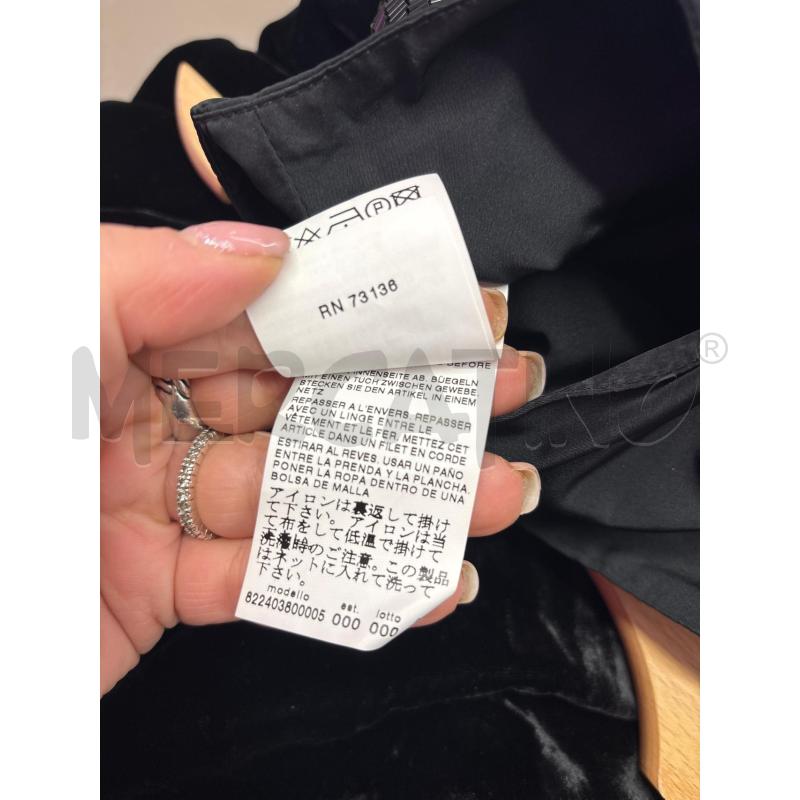 VESTITO DONNA NERO VELLUTO CINTURA PERLINE FIOCCO | Mercatino dell'Usato Salerno 4