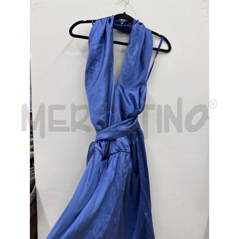 VESTITO DONNA PATRIZIA PEPE SETA BLU SCOLLATO+CINTURA  | Mercatino dell'Usato Salerno 1