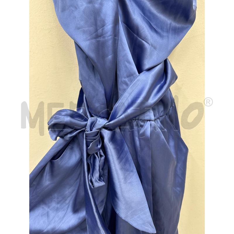 VESTITO DONNA PATRIZIA PEPE SETA BLU SCOLLATO+CINTURA  | Mercatino dell'Usato Salerno 3