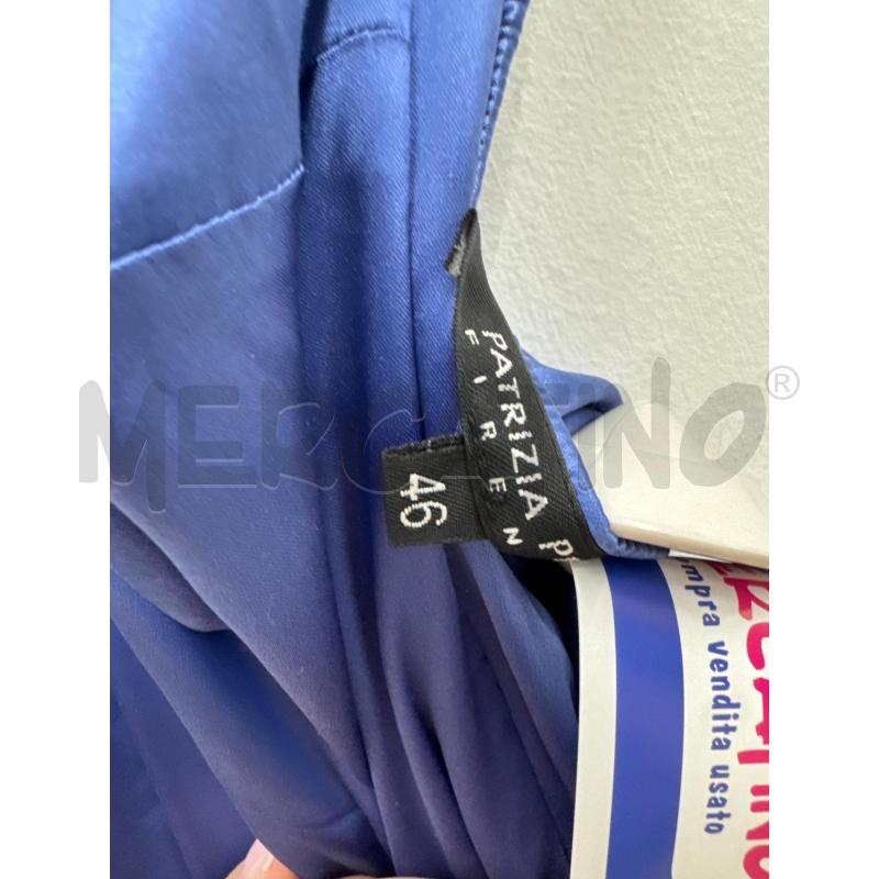 VESTITO DONNA PATRIZIA PEPE SETA BLU SCOLLATO+CINTURA  | Mercatino dell'Usato Salerno 4