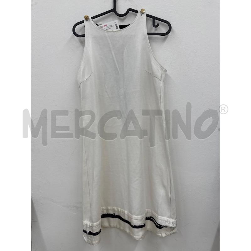 VESTITO DONNA ROBERT CAVALLI BIANCO FASCIA NERA GIROMANICHE  | Mercatino dell'Usato Salerno 1