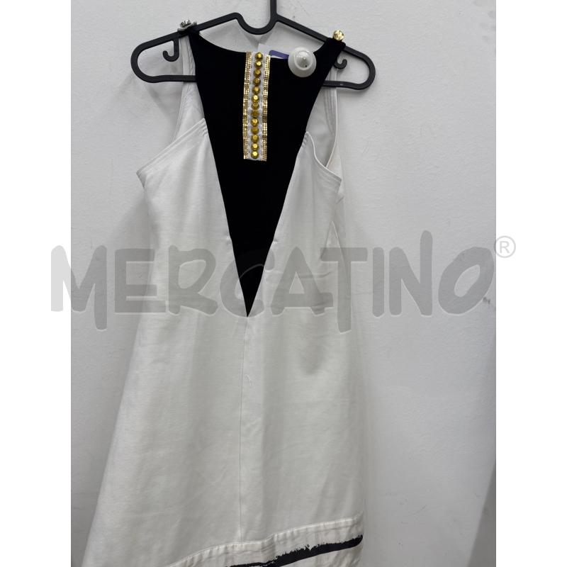 VESTITO DONNA ROBERT CAVALLI BIANCO FASCIA NERA GIROMANICHE  | Mercatino dell'Usato Salerno 3