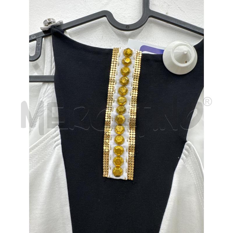 VESTITO DONNA ROBERT CAVALLI BIANCO FASCIA NERA GIROMANICHE  | Mercatino dell'Usato Salerno 4