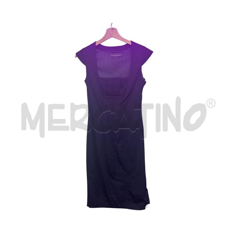 VESTITO DONNA SANDRO FERRONE BLU SCOLLO QUADRATO | Mercatino dell'Usato Salerno 1