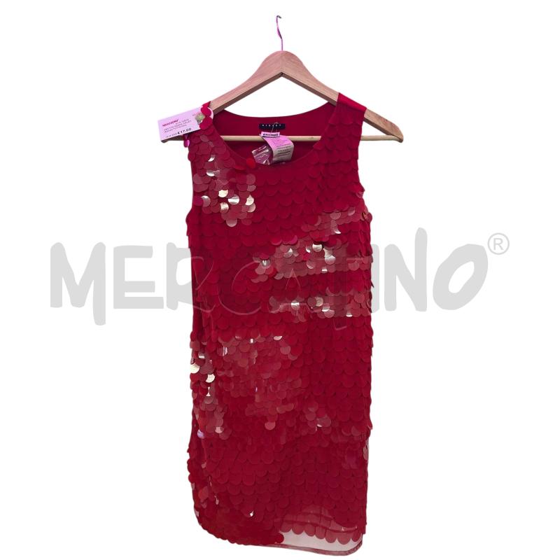 VESTITO DONNA SISLEY ROSSO TUTTO PAILLETTES  | Mercatino dell'Usato Salerno 1