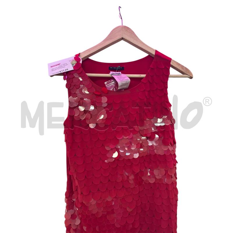 VESTITO DONNA SISLEY ROSSO TUTTO PAILLETTES  | Mercatino dell'Usato Salerno 2