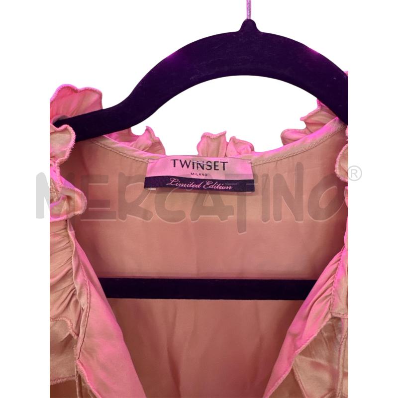 VESTITO DONNA TWIN SET BEIGE SETA ROSE  | Mercatino dell'Usato Salerno 2