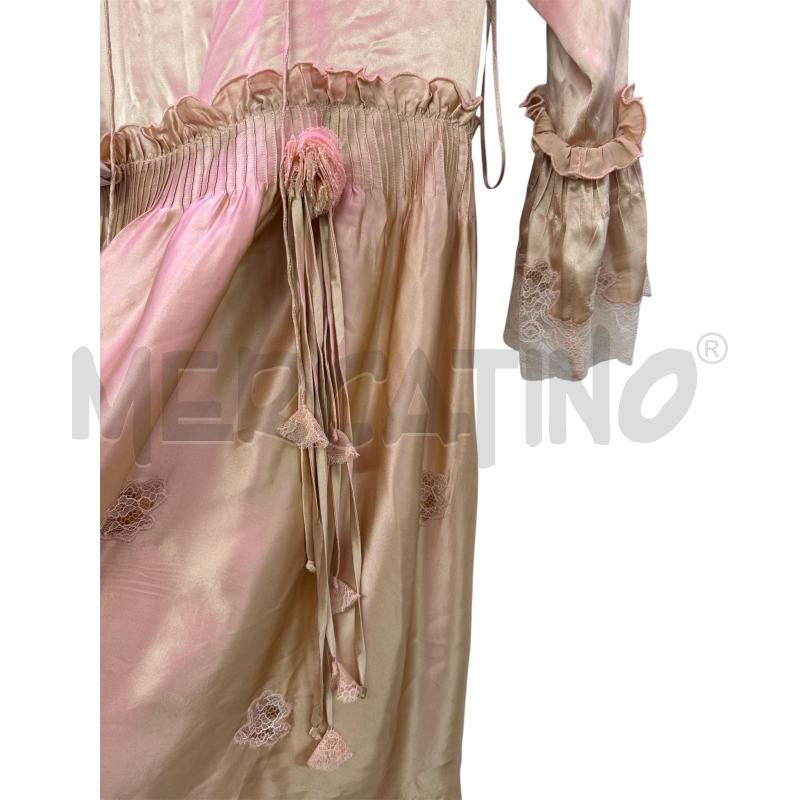 VESTITO DONNA TWIN SET BEIGE SETA ROSE  | Mercatino dell'Usato Salerno 3