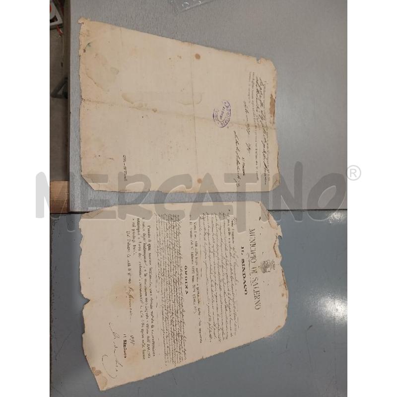 1898 COMUNE DI SALERNO DOCUMENTO  | Mercatino dell'Usato Salerno fratte 2