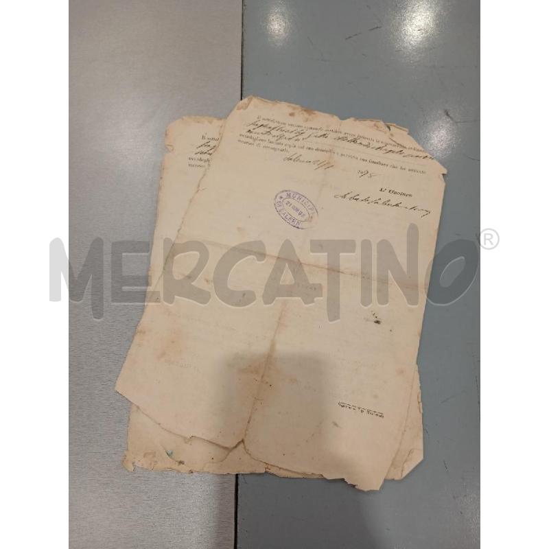 1898 COMUNE DI SALERNO DOCUMENTO  | Mercatino dell'Usato Salerno fratte 3