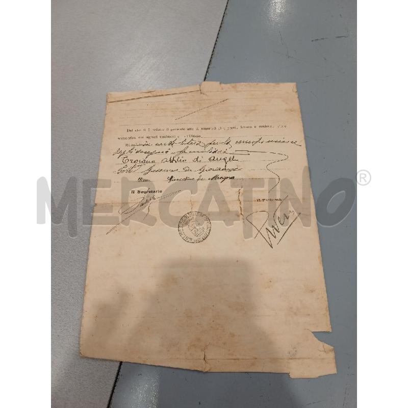 1939 MINICIPIO SALERNO DOCUMENTO  | Mercatino dell'Usato Salerno fratte 2